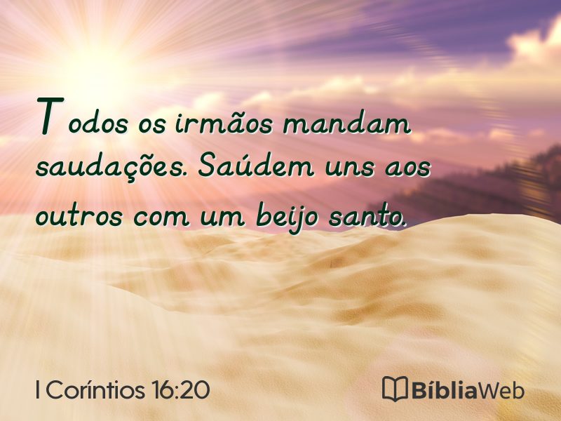 I Coríntios 16:20 em imagem para compartilhar
