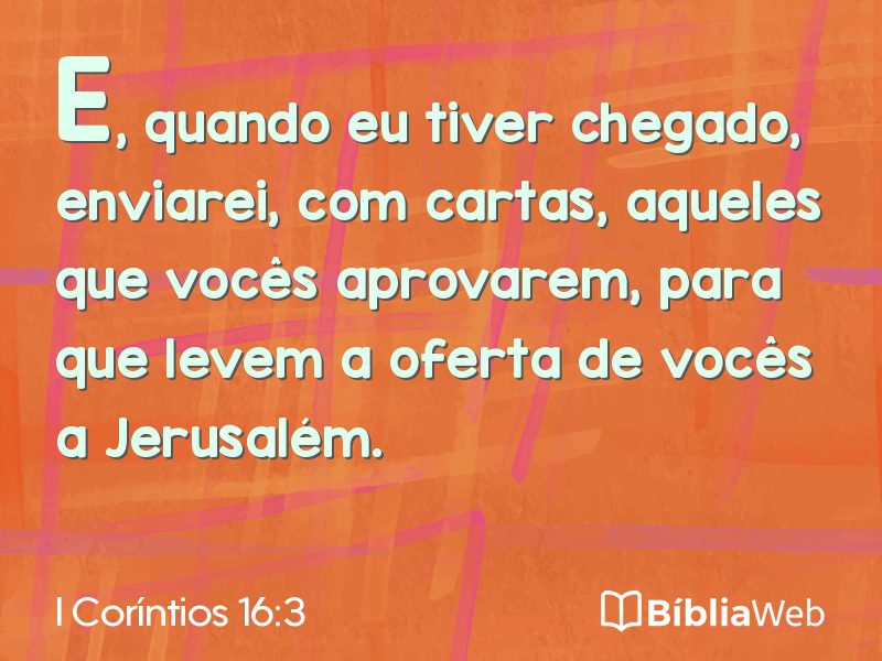 I Coríntios 16:3 em imagem para compartilhar