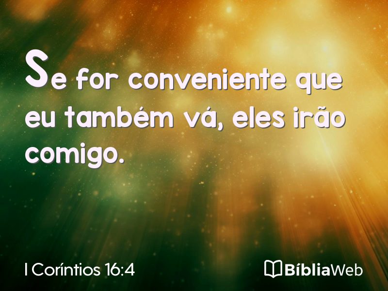 I Coríntios 16:4 em imagem para compartilhar
