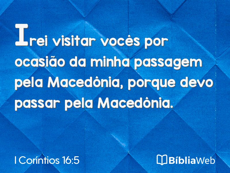 I Coríntios 16:5 em imagem para compartilhar