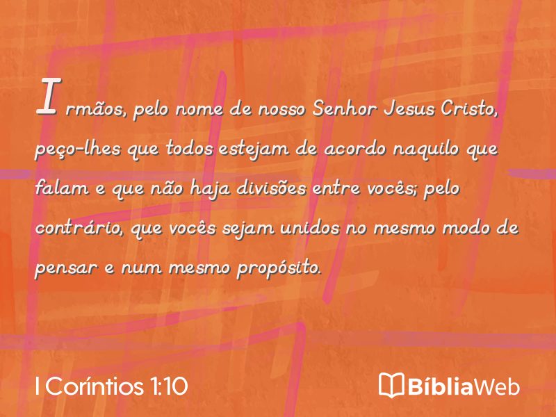 I Coríntios 1:10 em imagem para compartilhar
