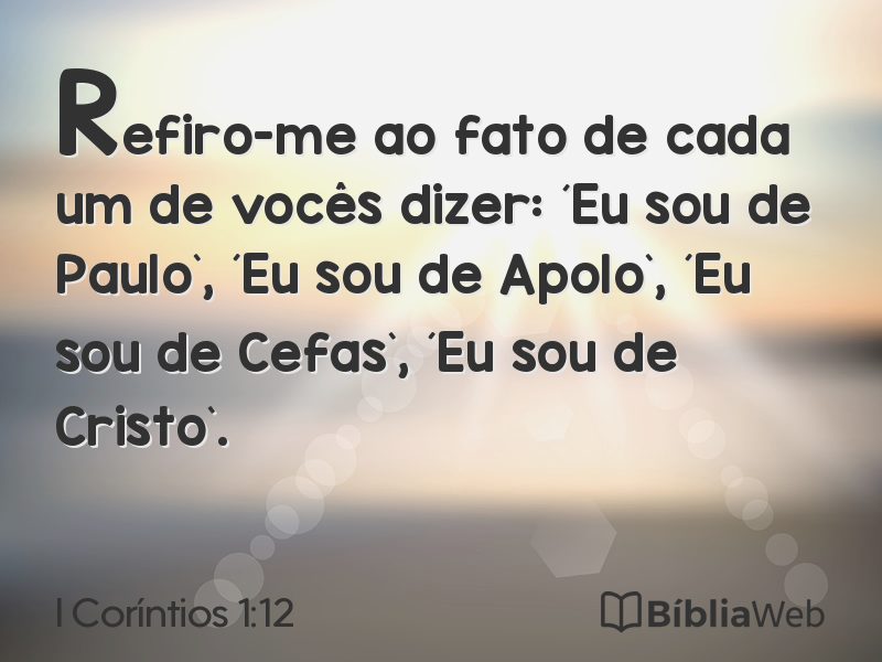 I Coríntios 1:12 em imagem para compartilhar