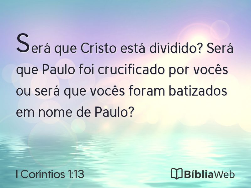 I Coríntios 1:13 em imagem para compartilhar