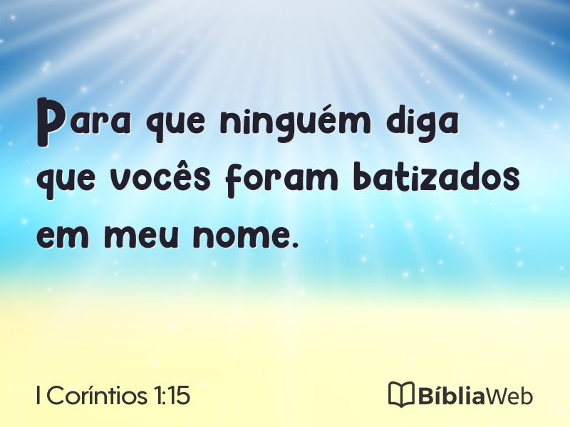 I Coríntios 1:15 em imagem para compartilhar