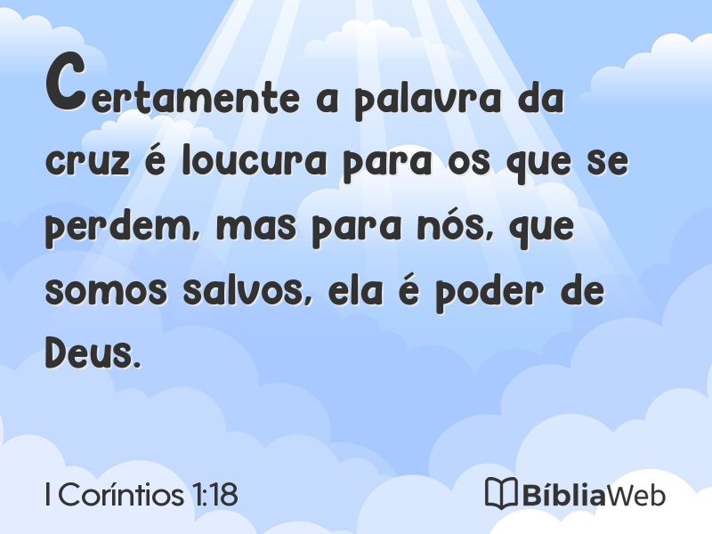 I Coríntios 1:18 em imagem para compartilhar