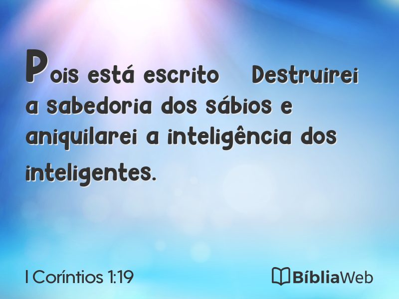 I Coríntios 1:19 em imagem para compartilhar