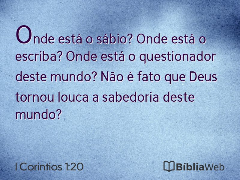 I Coríntios 1:20 em imagem para compartilhar
