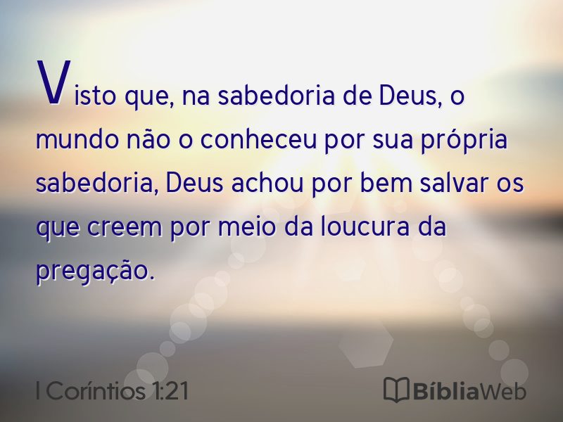 I Coríntios 1:21 em imagem para compartilhar