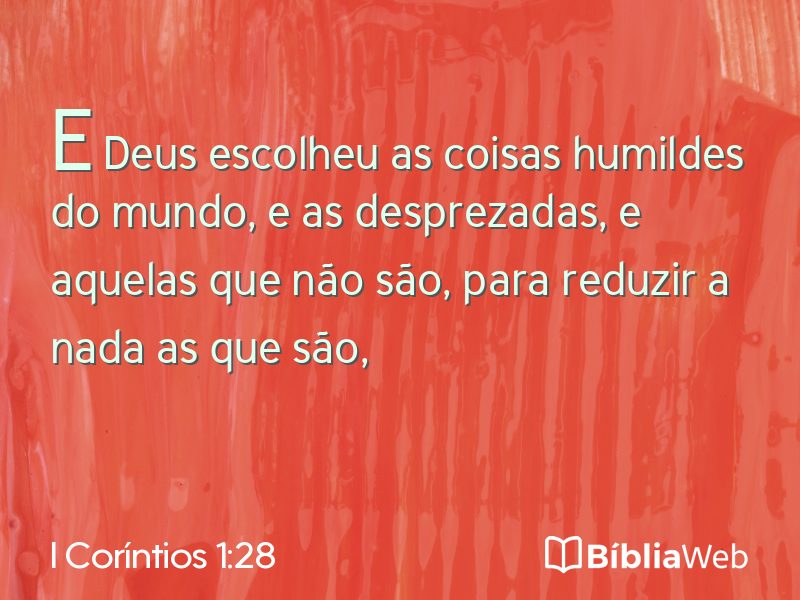 I Coríntios 1:28 em imagem para compartilhar