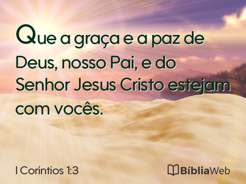 I Coríntios 1:3 em imagem para compartilhar