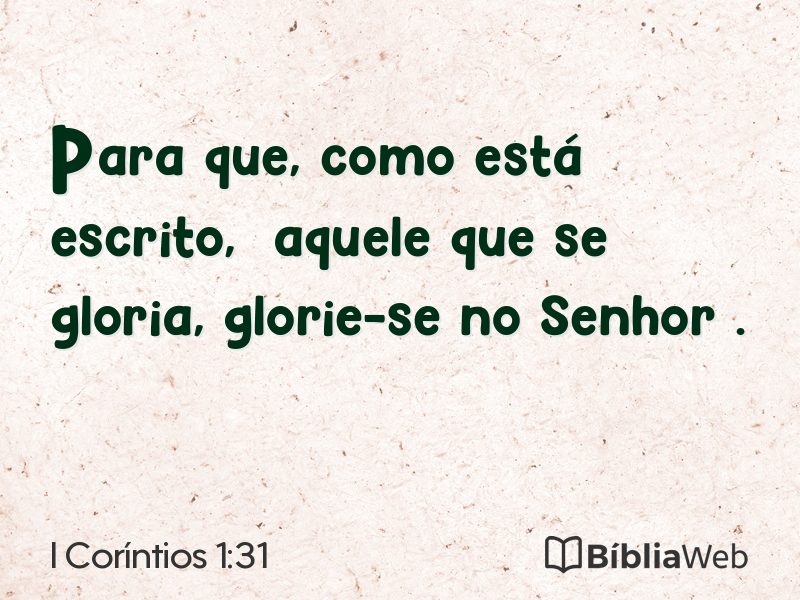 I Coríntios 1:31 em imagem para compartilhar