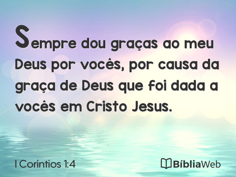 I Coríntios 1:4 em imagem para compartilhar