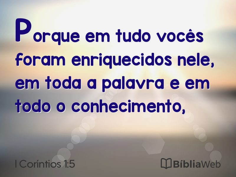 I Coríntios 1:5 em imagem para compartilhar