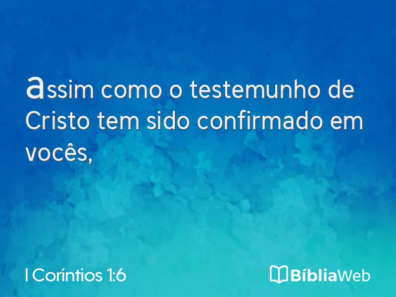 I Coríntios 1:6 em imagem para compartilhar