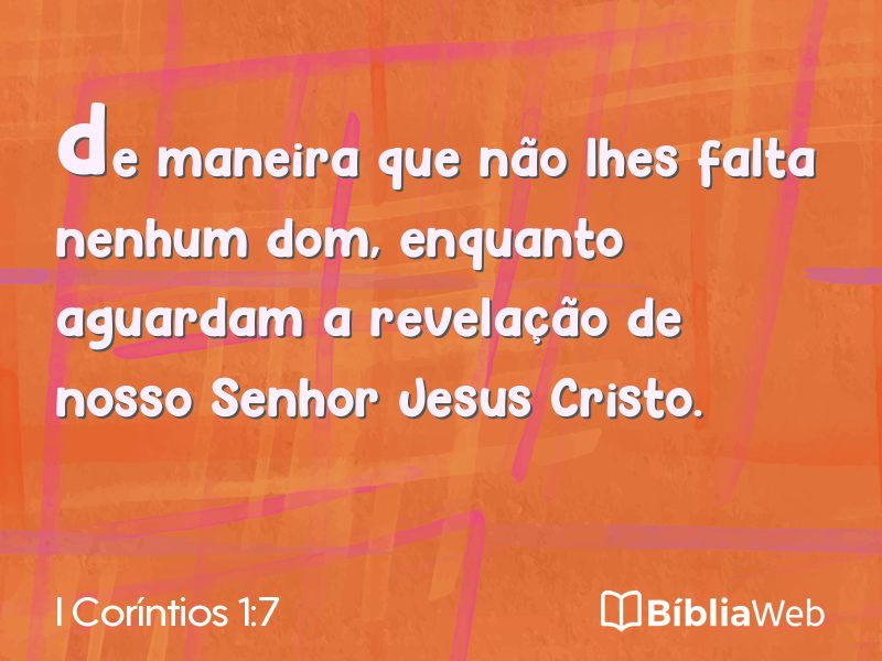 I Coríntios 1:7 em imagem para compartilhar