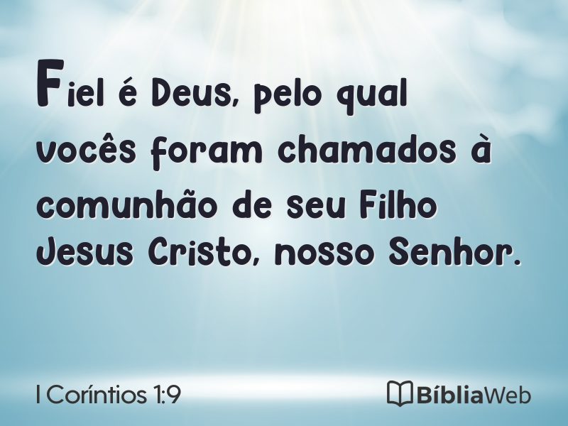 I Coríntios 1:9 em imagem para compartilhar
