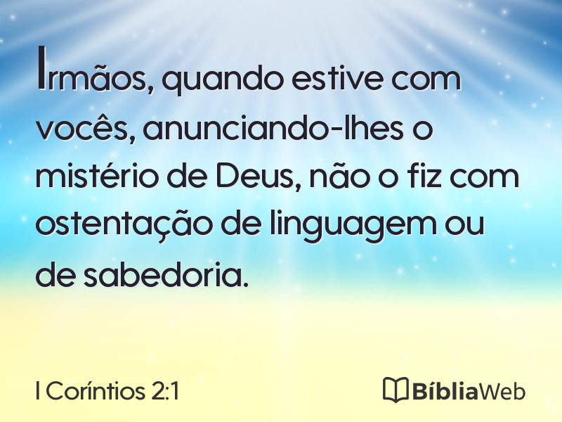 I Coríntios 2:1 em imagem para compartilhar
