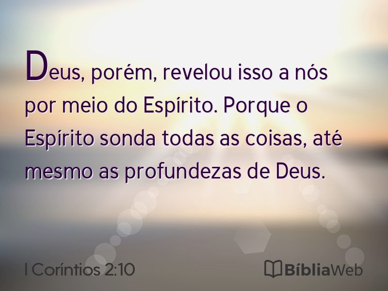 I Coríntios 2:10 em imagem para compartilhar