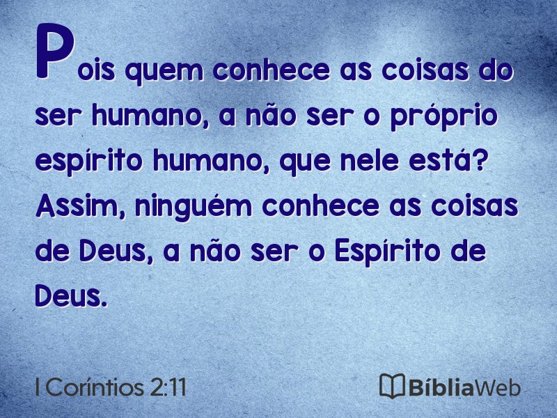 I Coríntios 2:11 em imagem para compartilhar