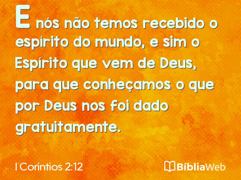 I Coríntios 2:12 em imagem para compartilhar