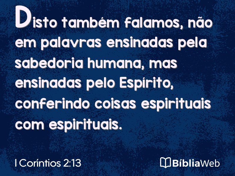 I Coríntios 2:13 em imagem para compartilhar