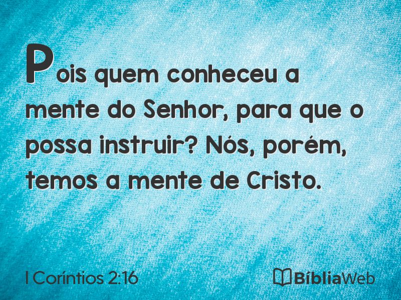 I Coríntios 2:16 em imagem para compartilhar