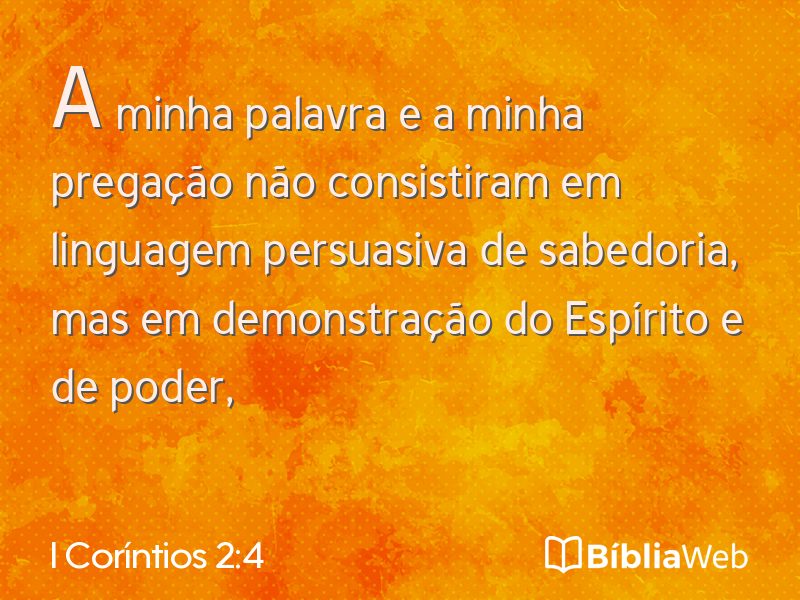 I Coríntios 2:4 em imagem para compartilhar