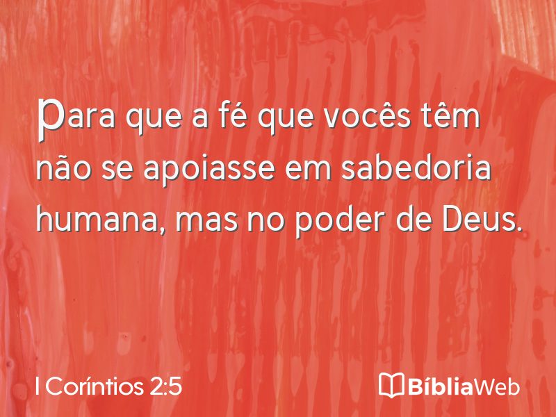 I Coríntios 2:5 em imagem para compartilhar