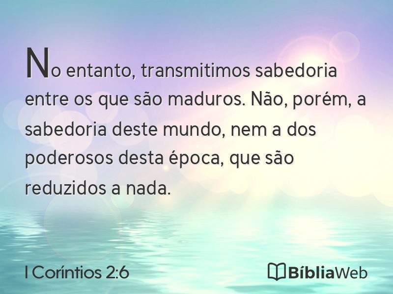 I Coríntios 2:6 em imagem para compartilhar