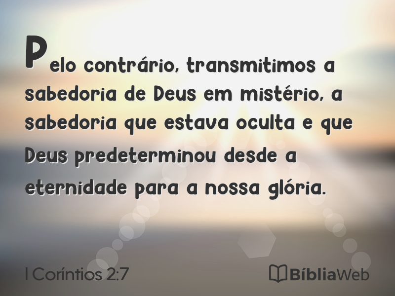 I Coríntios 2:7 em imagem para compartilhar