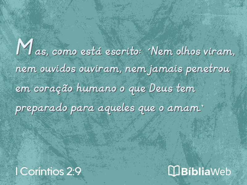 I Coríntios 2:9 em imagem para compartilhar