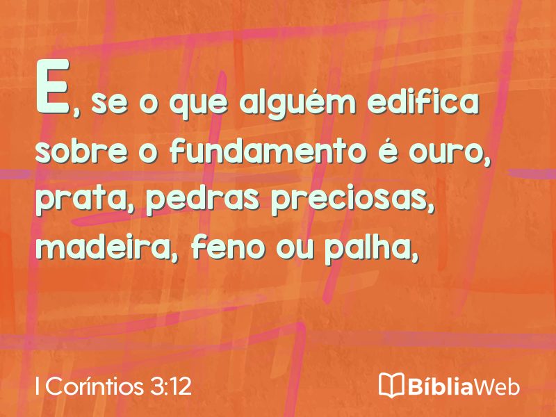I Coríntios 3:12 em imagem para compartilhar