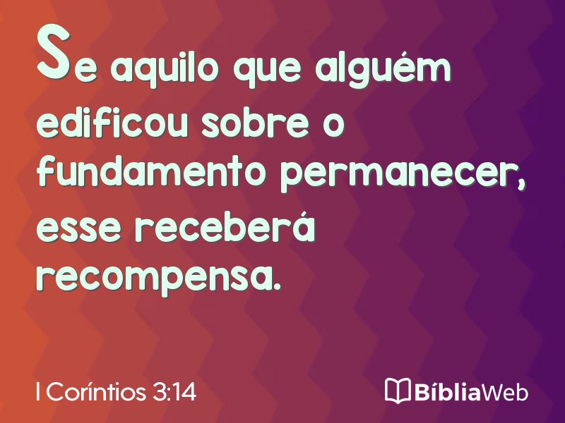I Coríntios 3:14 em imagem para compartilhar