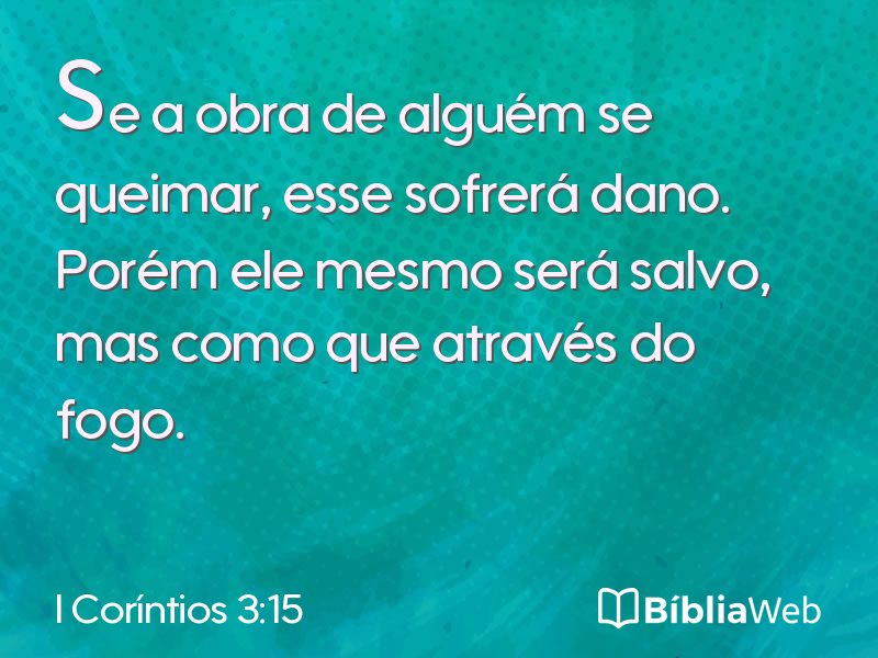 I Coríntios 3:15 em imagem para compartilhar