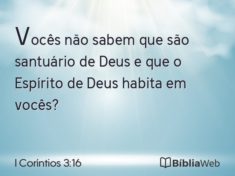 I Coríntios 3:16 em imagem para compartilhar