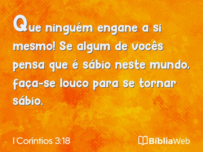 I Coríntios 3:18 em imagem para compartilhar