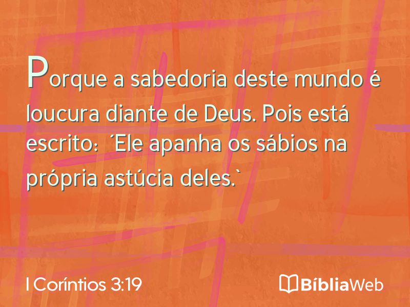 I Coríntios 3:19 em imagem para compartilhar