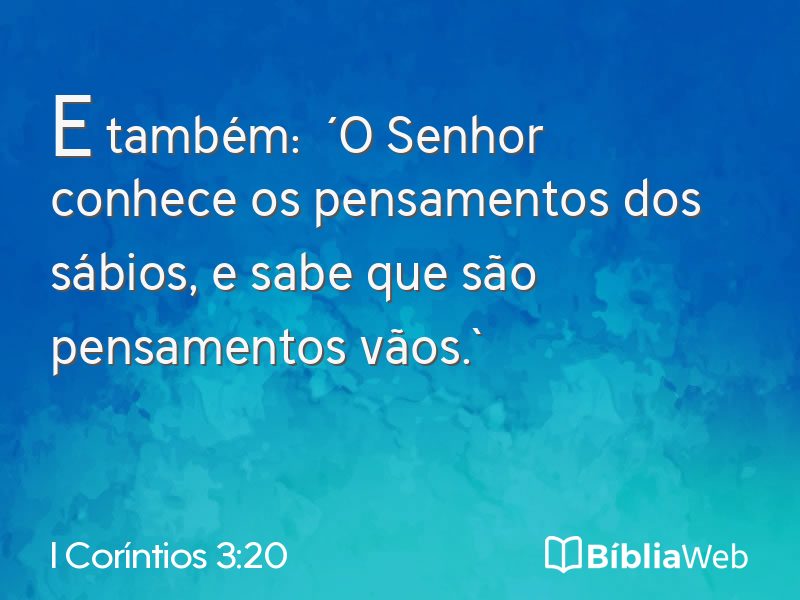 I Coríntios 3:20 em imagem para compartilhar