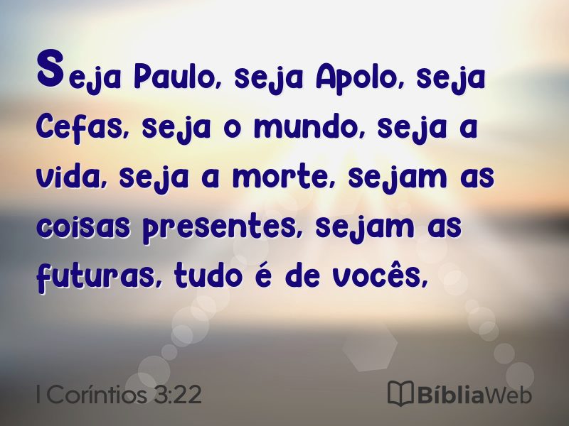 I Coríntios 3:22 em imagem para compartilhar