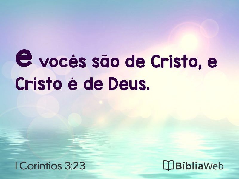 I Coríntios 3:23 em imagem para compartilhar