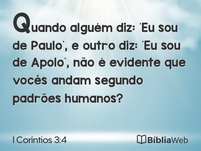 I Coríntios 3:4 em imagem para compartilhar