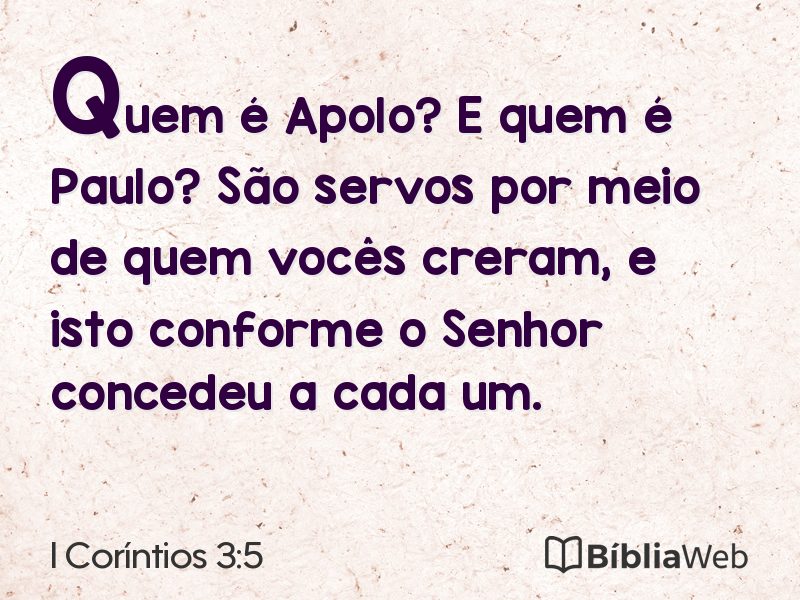 I Coríntios 3:5 em imagem para compartilhar