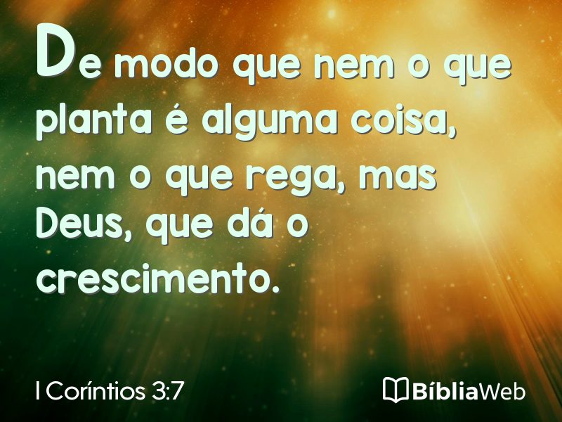 I Coríntios 3:7 em imagem para compartilhar