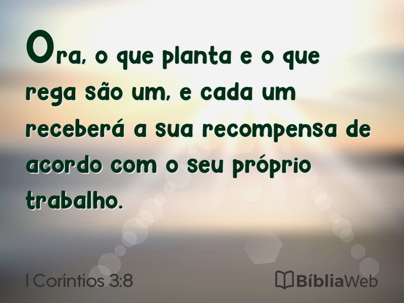 I Coríntios 3:8 em imagem para compartilhar