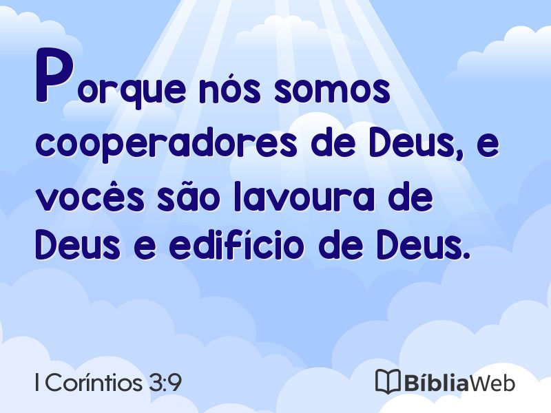 I Coríntios 3:9 em imagem para compartilhar