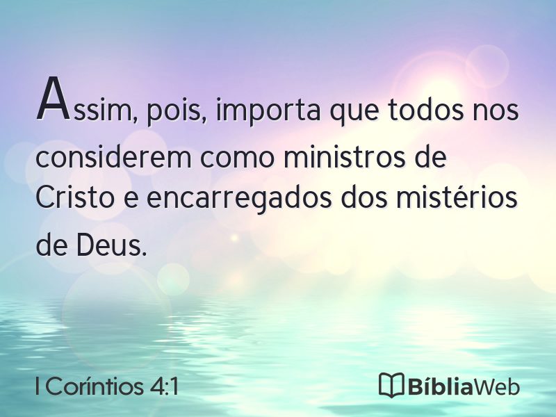 I Coríntios 4:1 em imagem para compartilhar
