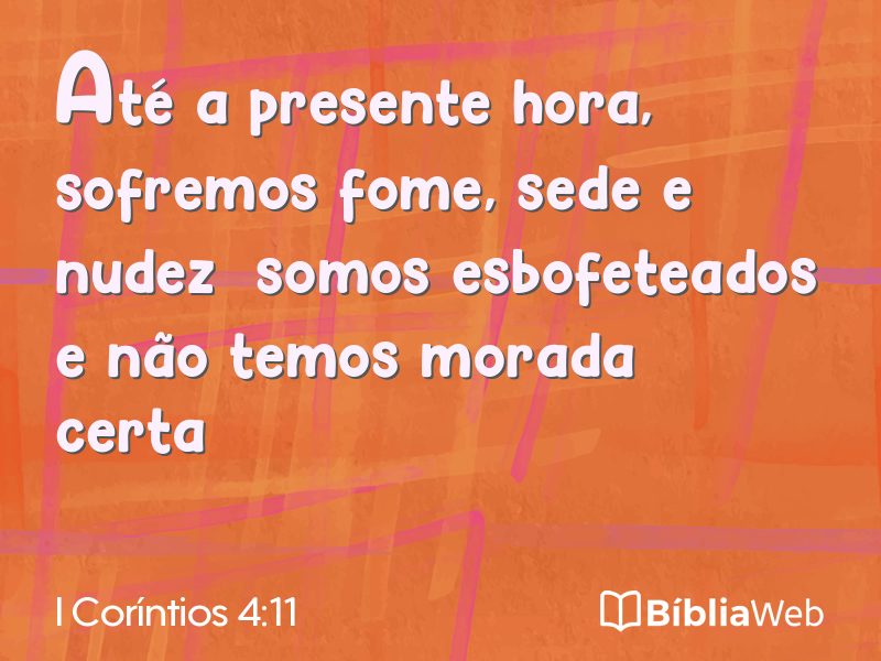 I Coríntios 4:11 em imagem para compartilhar