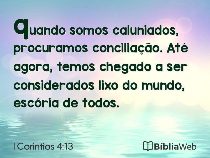 I Coríntios 4:13 em imagem para compartilhar