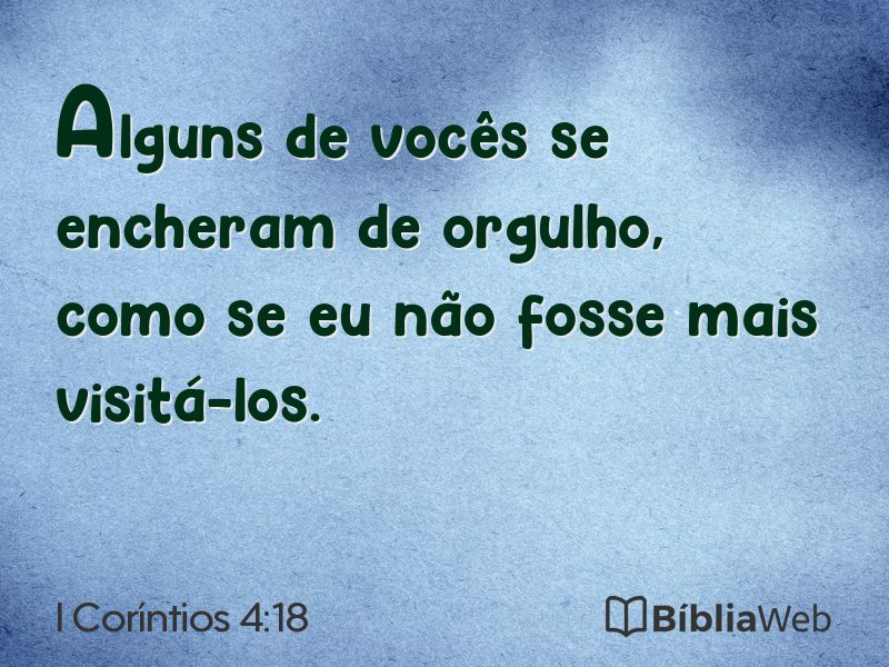 I Coríntios 4:18 em imagem para compartilhar