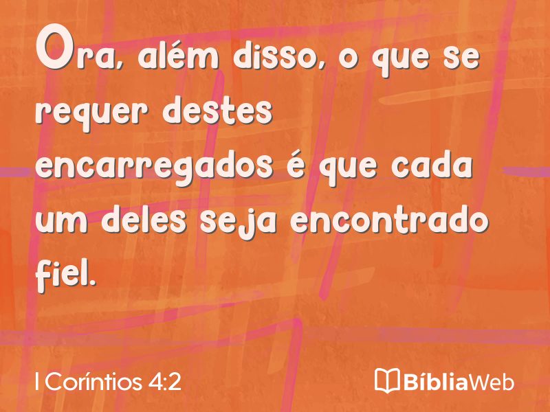 I Coríntios 4:2 em imagem para compartilhar